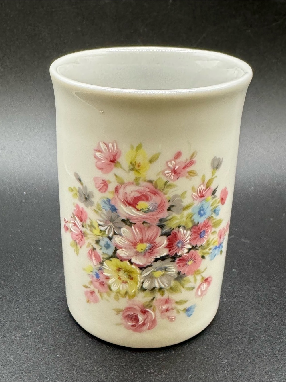 VTG Indispensable Product Co Floral Tumbler Bud Vase West Germany
